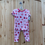 GIRLS MILLIE & MYLES 2PC PAJAMA SET PINK W/STRAWBERRIES 18M