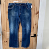 MENS ROCK 47 DK DENIM JEANS BOOTCUT 42X32