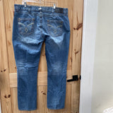 MENS ROCK 47 DENIM JEANS BOOT CUT 42X34