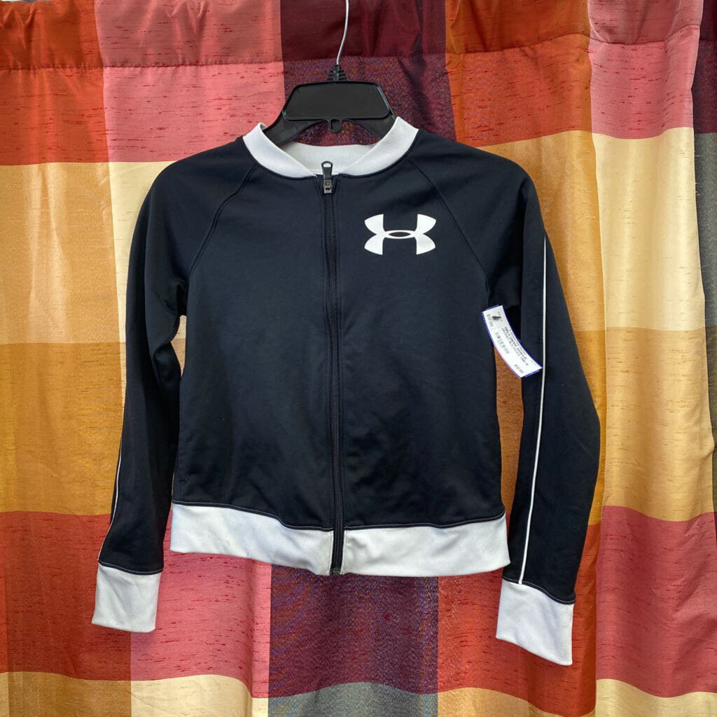 GIRLS UNDER ARMOUR JACKET BLK/WHITE YMD 10