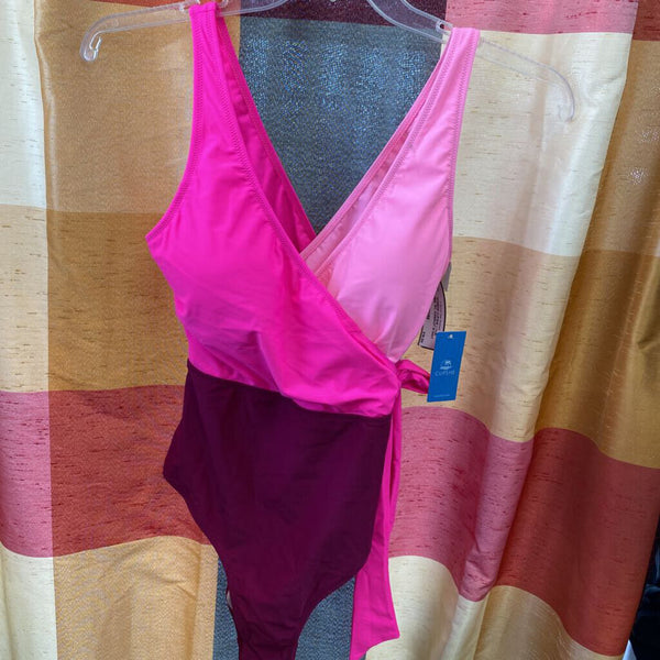 WOMENS CUPSHE LT/DK PINK 1PC SWIMSUIT M NWT
